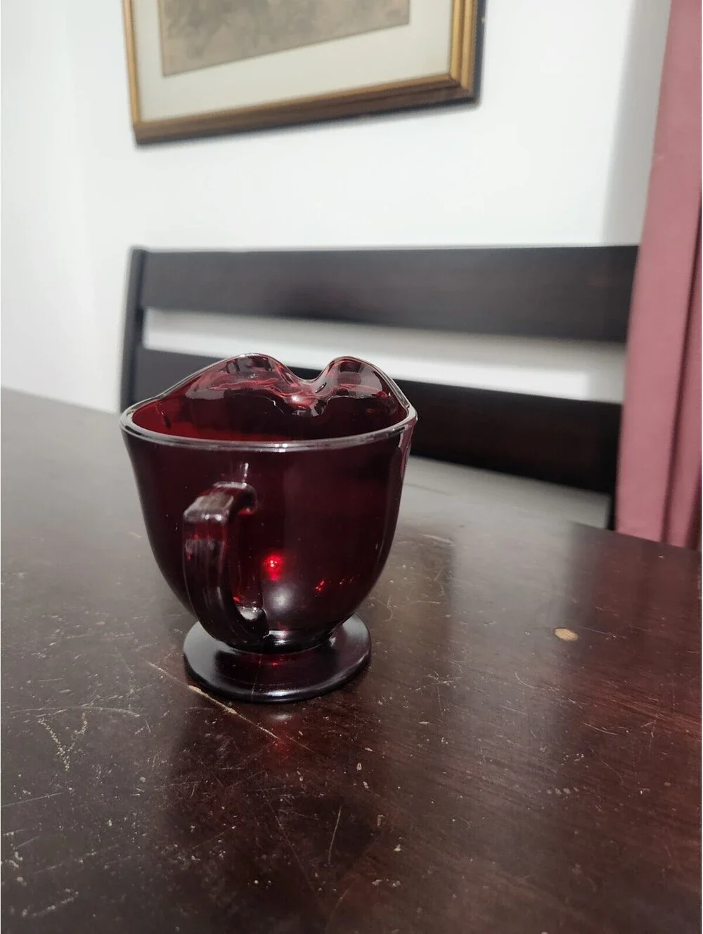Vintage Anchor Hocking Royal Ruby Red Glass Creamer & Sugar Bowl Set